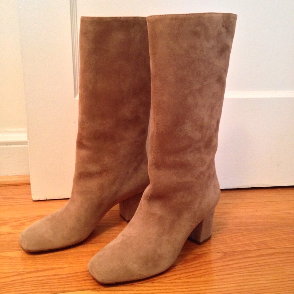 Ralph Lauren Kidsuede tall boots  taupe size 39 B